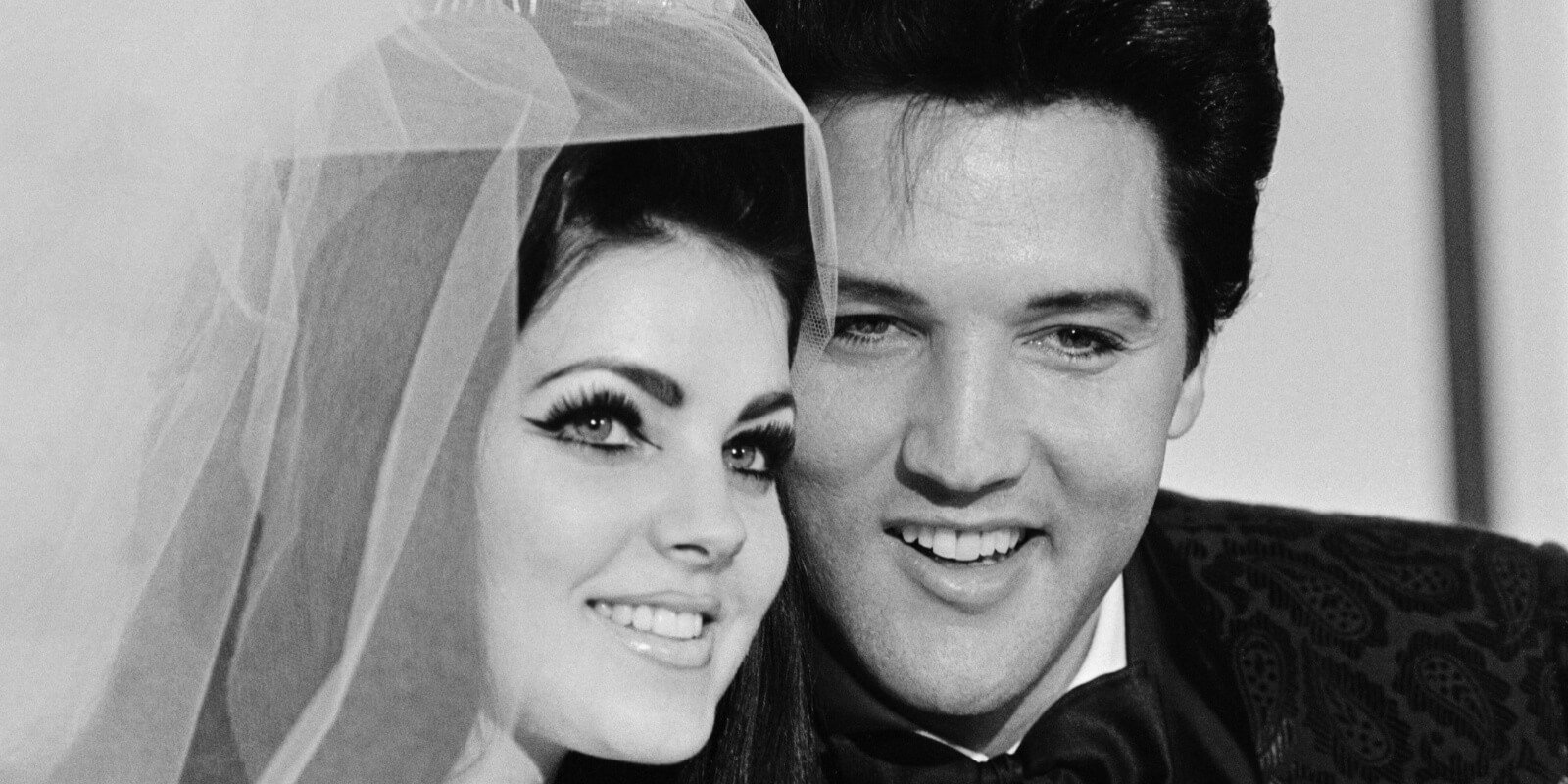 Priscilla Presley and Elvis Presley on their wedding day in May 1967.