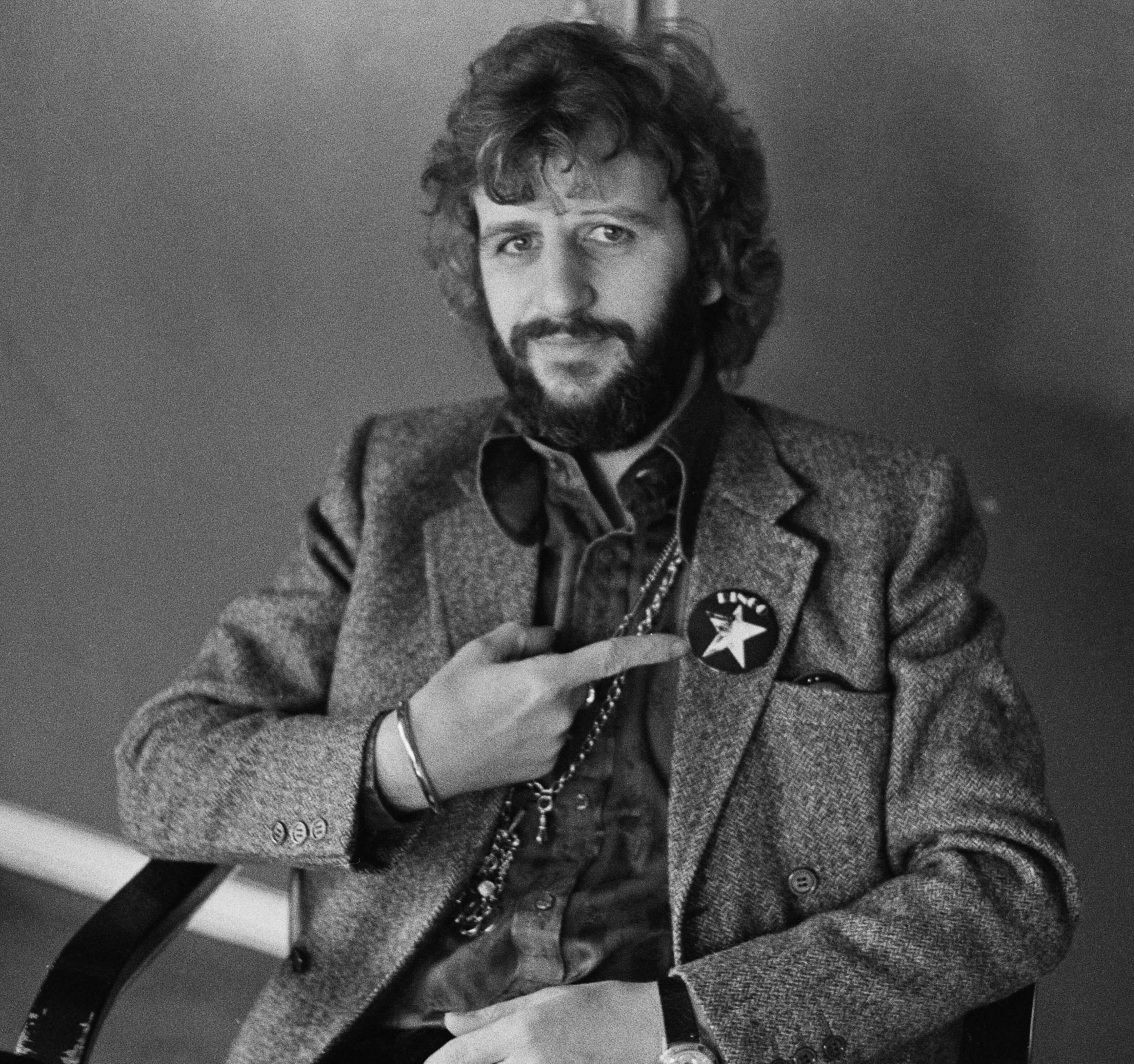 "Back Off Boogaloo" singer Ringo Starr wearing a jacket