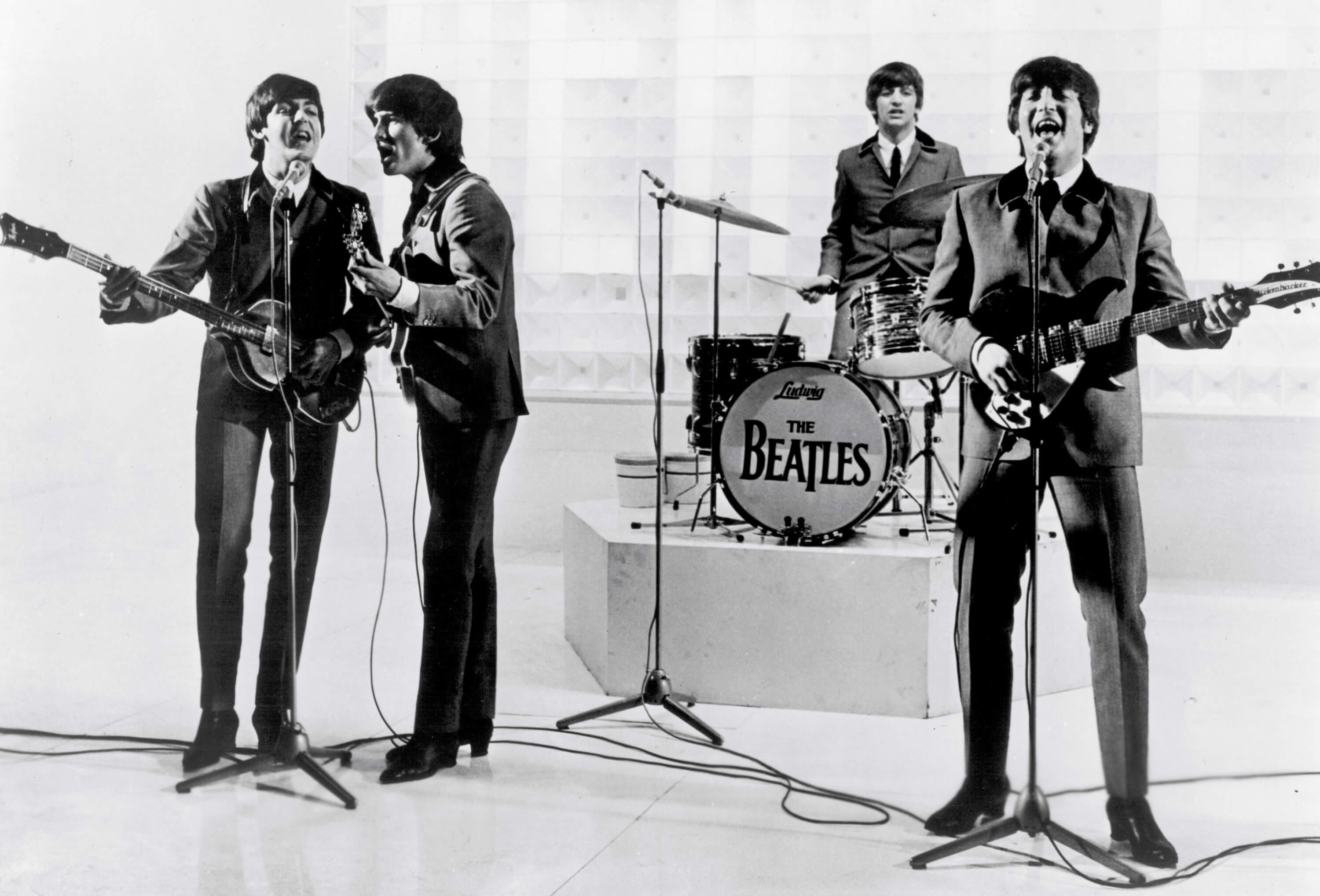 The Beatles in black-and-white