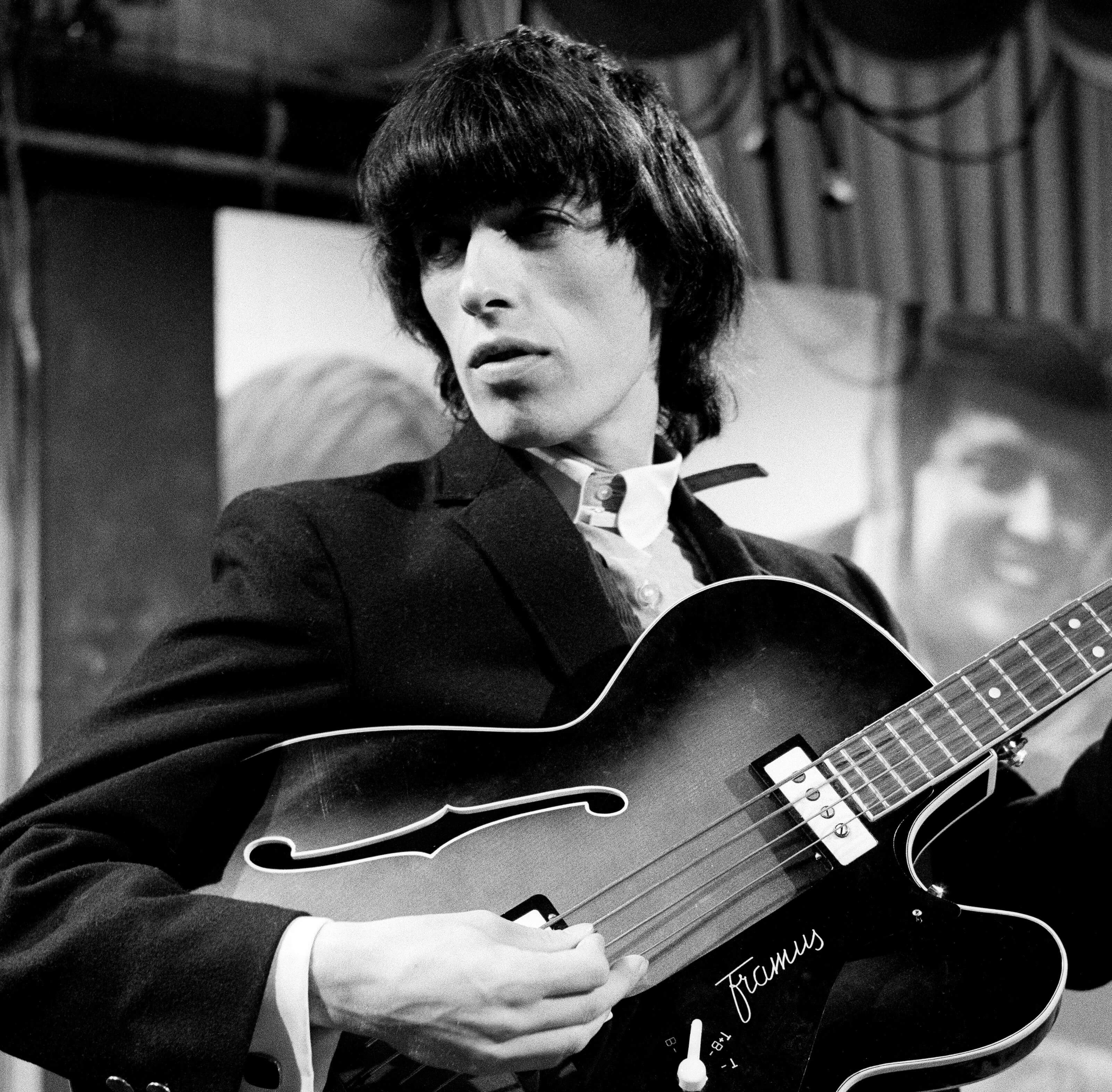 The Rolling Stones' Bill Wyman playing songs