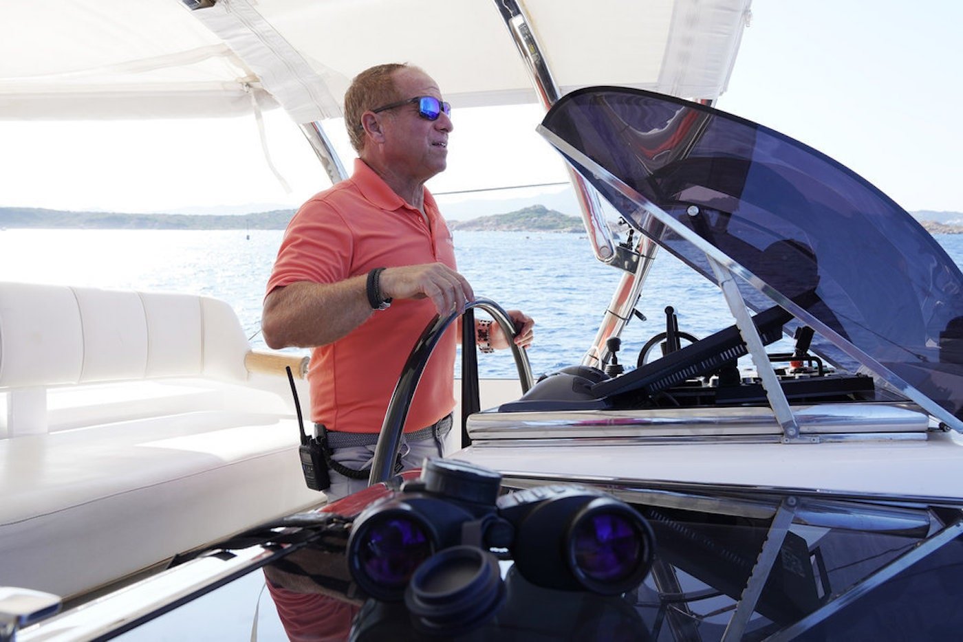 Captain Glenn Shephard from 'Below Deck Sailing Yacht' steers the boat