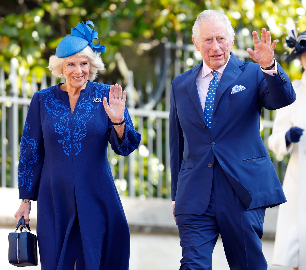 Camilla Parker Bowles and King Charles III attend the traditional Easter Sunday Mattins Service at St. George's Chapel