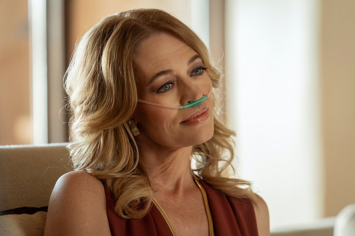 Jeri Ryan as Rosemary, wearing a cannula, in 'Dark Winds' Season 2