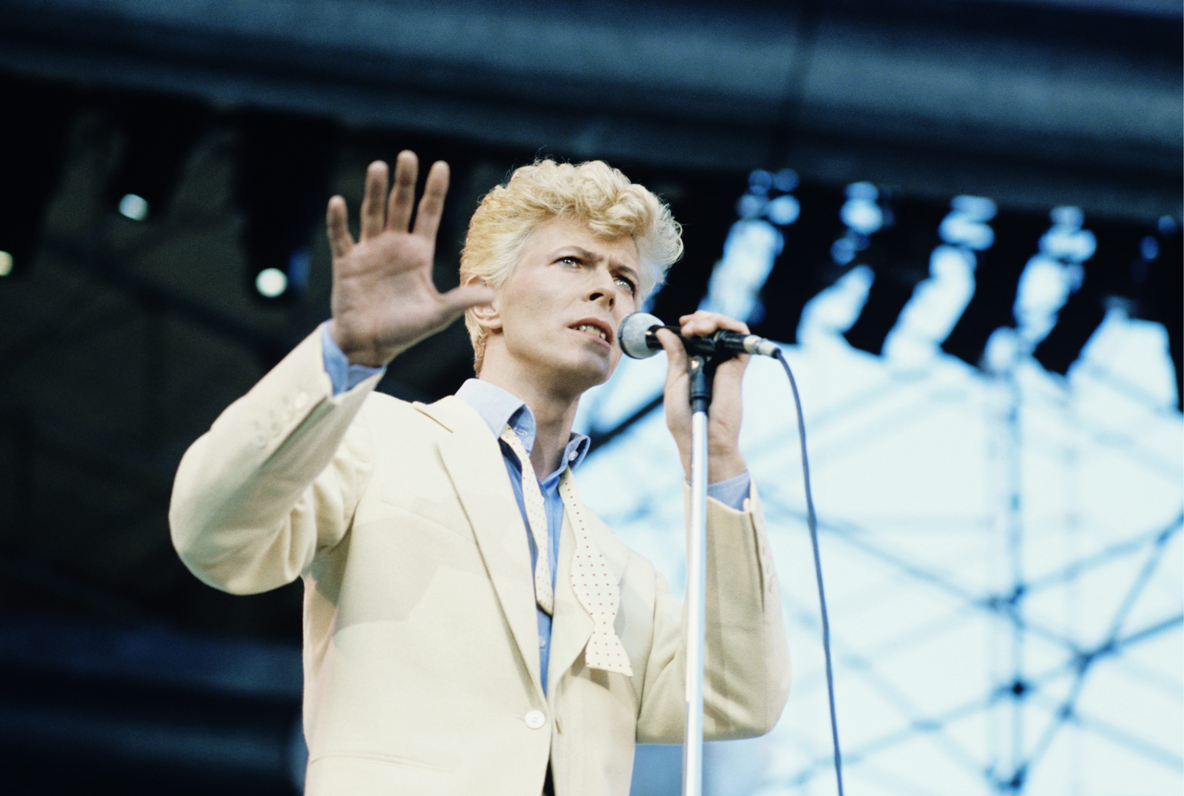David Bowie performs in Vancouver, Canada, in 1982