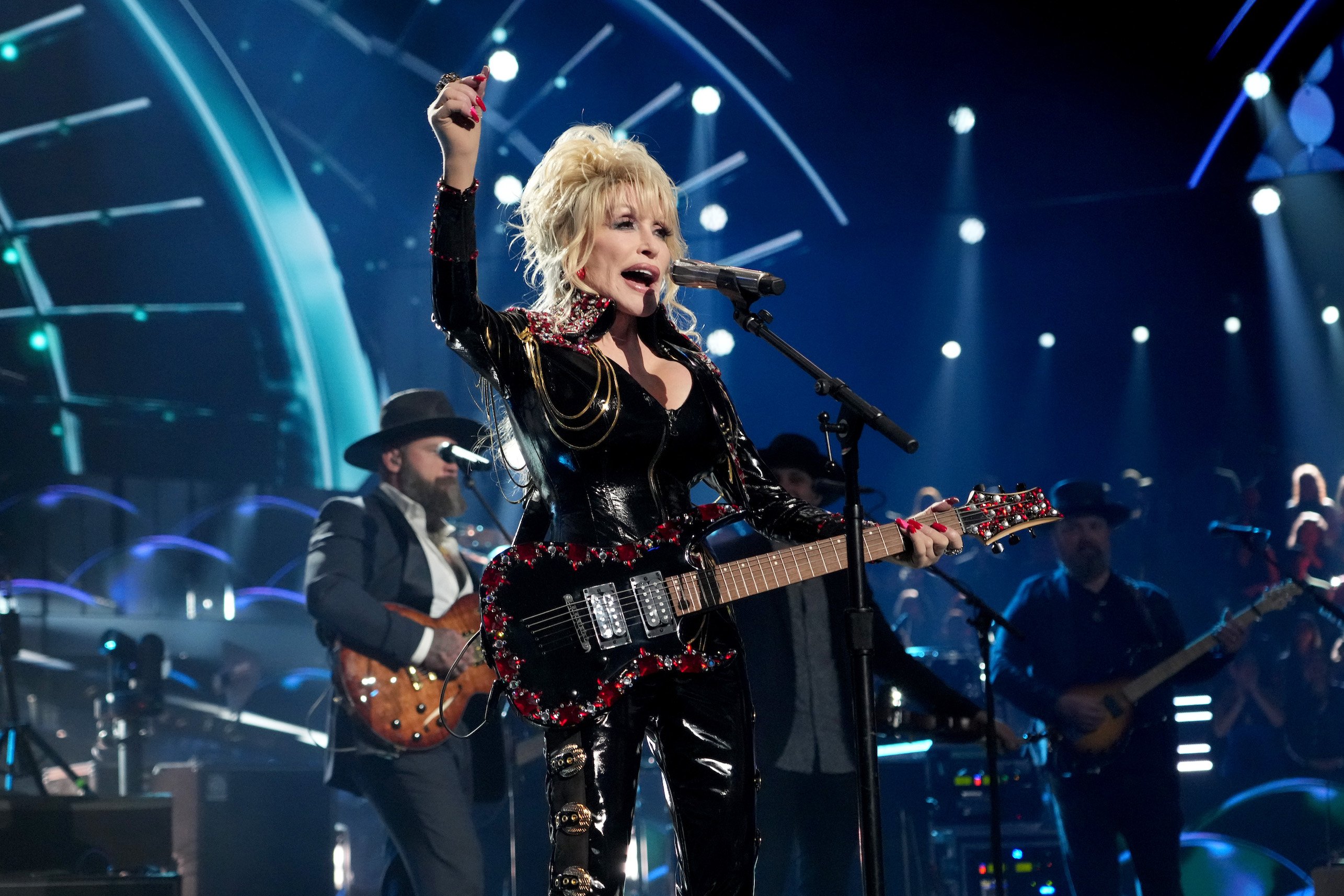 Dolly Parton performs at the 37th Annual Rock & Roll Hall of Fame Induction Ceremony in Los Angeles, California