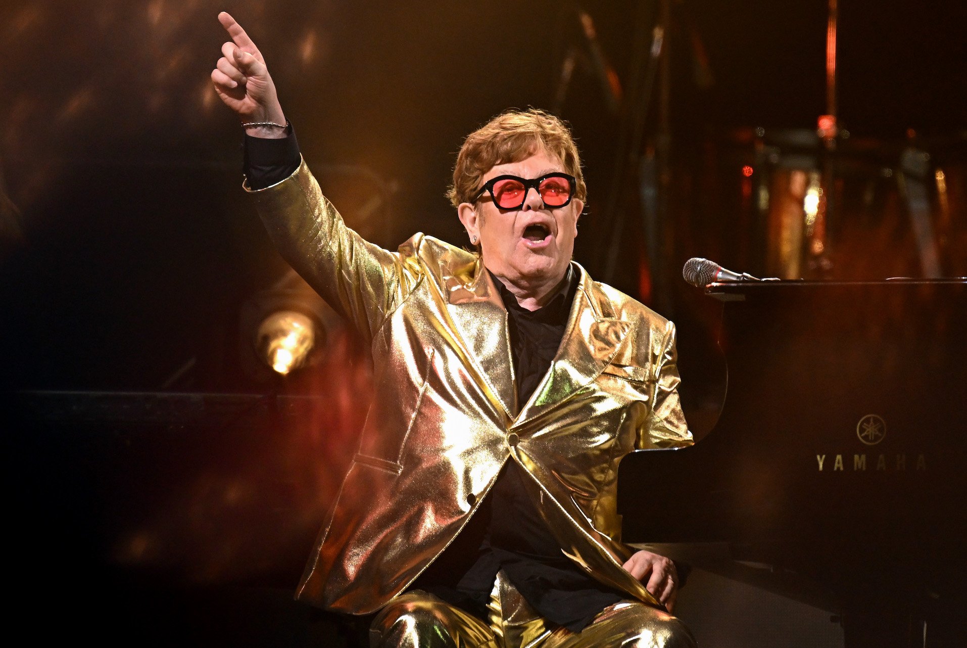 Elton John performs at Glastonbury Festival 2023 in Glastonbury, England