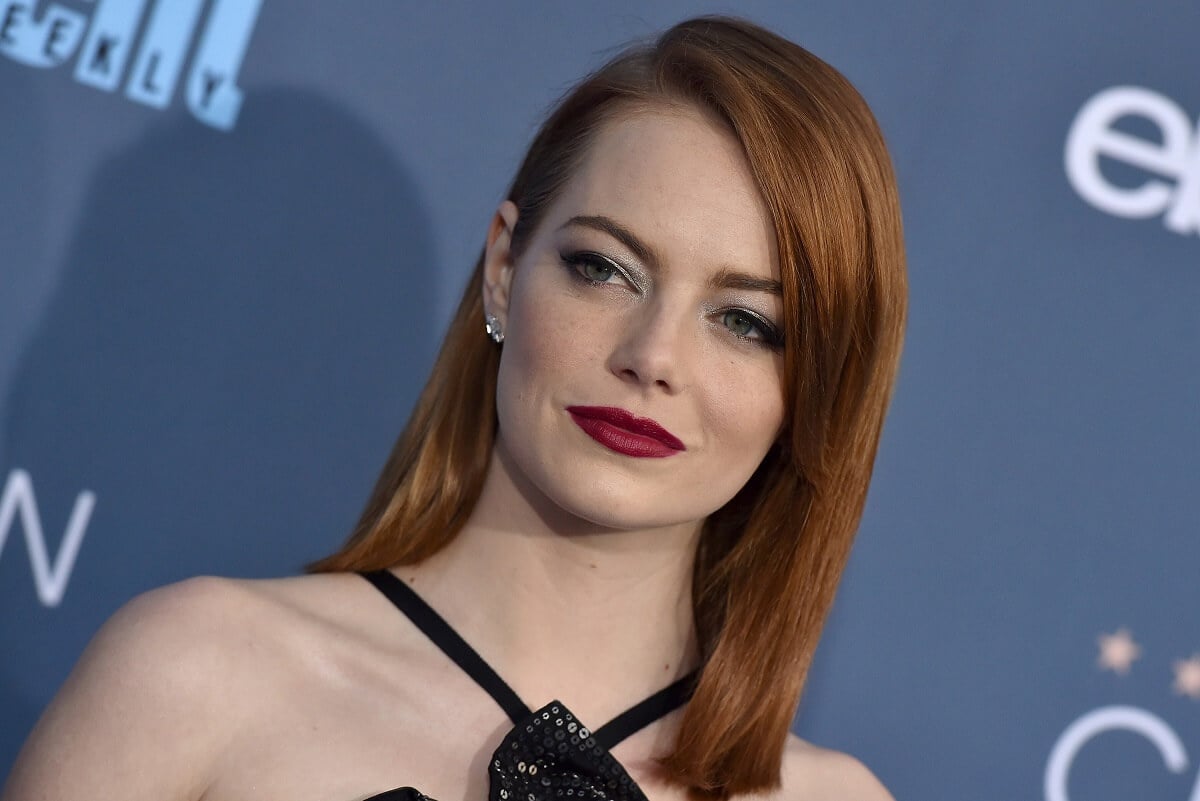 Emma Stone posing at the 22nd Annual Critics' Choice Awards.