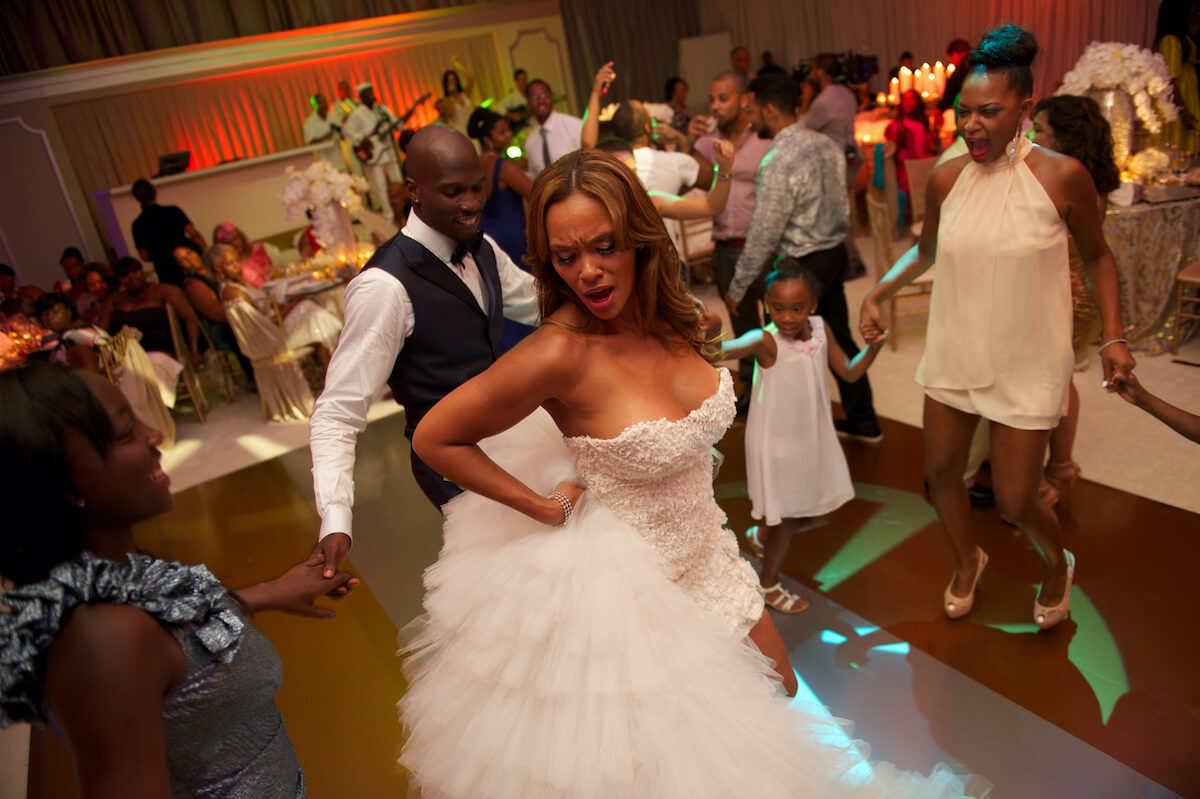 Chad Ochocinco and Evelyn Lozada dancing at their wedding in 2012