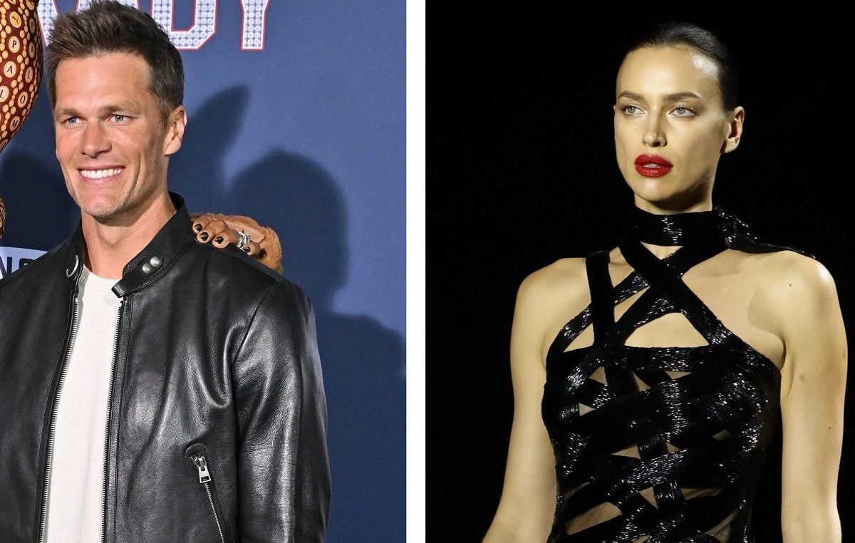 (L) Tom Brady, who is older than new girlfriend Irina Shayk, attends '80 for Brady' premiere, (R) Irina Shayk walks the catwalk at the 'Runway Icons' show