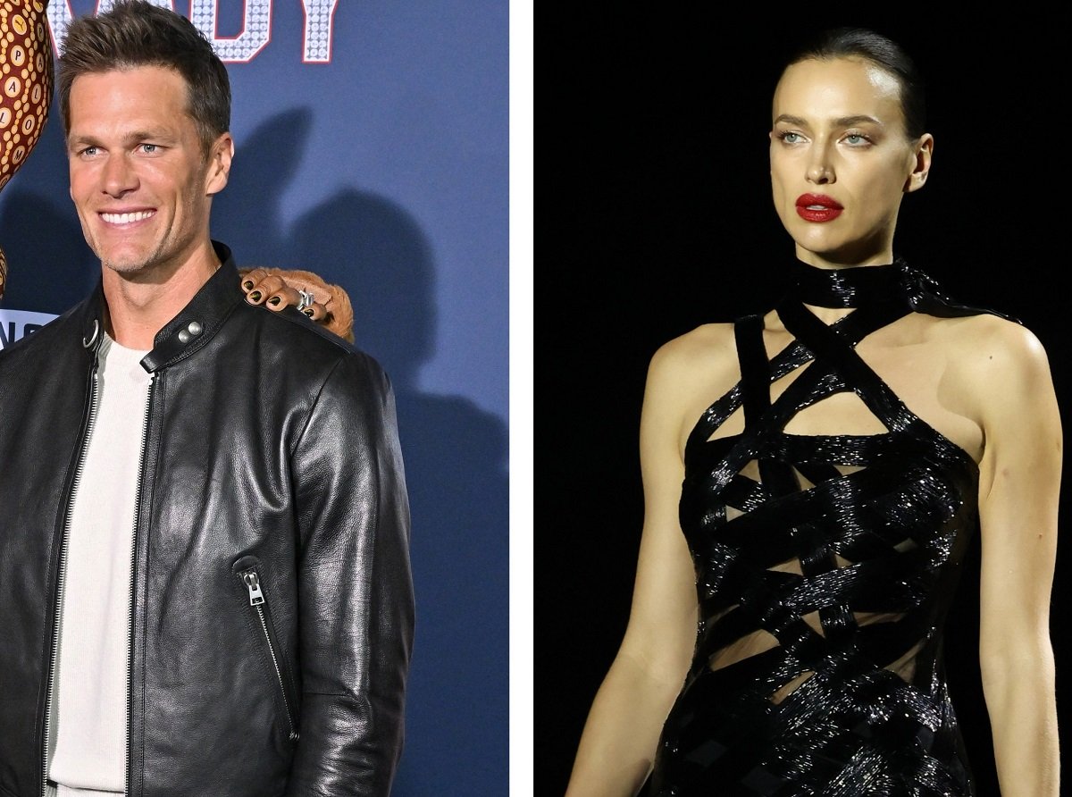 (L) Tom Brady, who is older than new girlfriend Irina Shayk, attends '80 for Brady' premiere, (R) Irina Shayk walks the catwalk at the 'Runway Icons' show