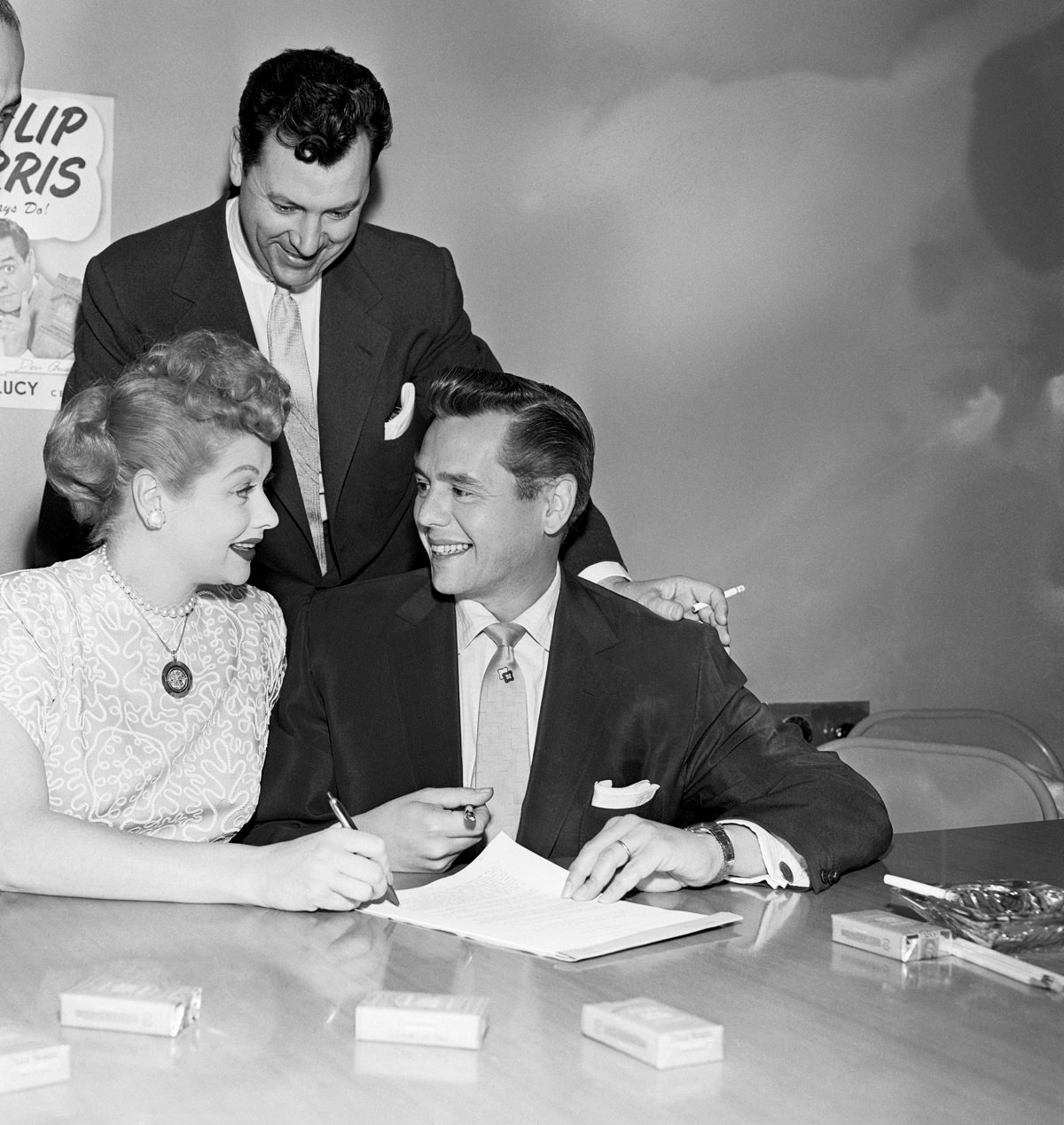 Lucille Ball and Desi Arnaz sign a contract with Philip Morris to sponsor 'I Love Lucy'