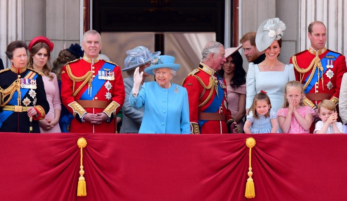 Members of royal family, including Princess Beatrice whose credit card was once declined three times, standing on the balcony of Buckingham Palace during Trooping the Colour