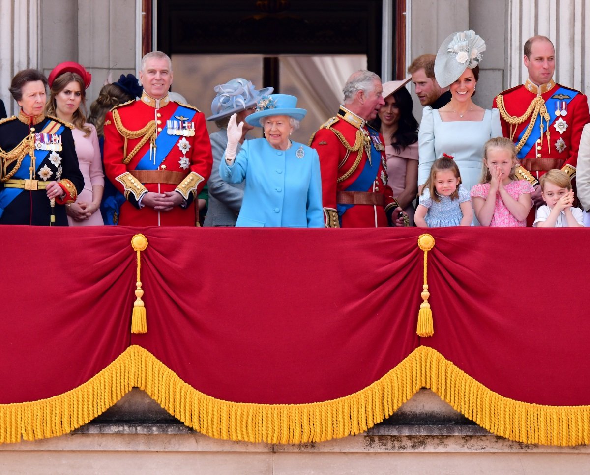 Members of royal family, including Princess Beatrice whose credit card was once declined three times, standing on the balcony of Buckingham Palace during Trooping the Colour