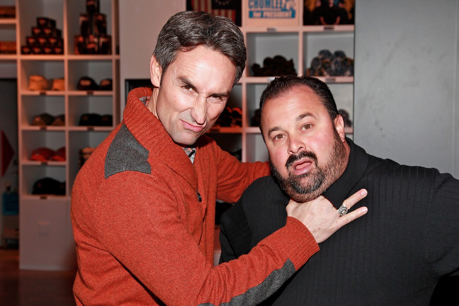 'American Pickers' star Mike Wolfe playfully choking Frank Fritz