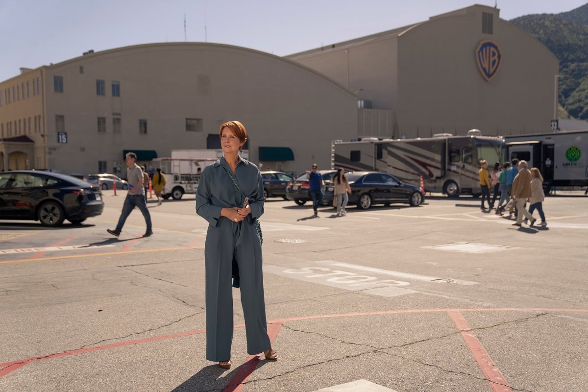 Cynthia Nixon as Miranda Hobbes stands in a parking lot in California in season 2 of 'And Just Like That...'