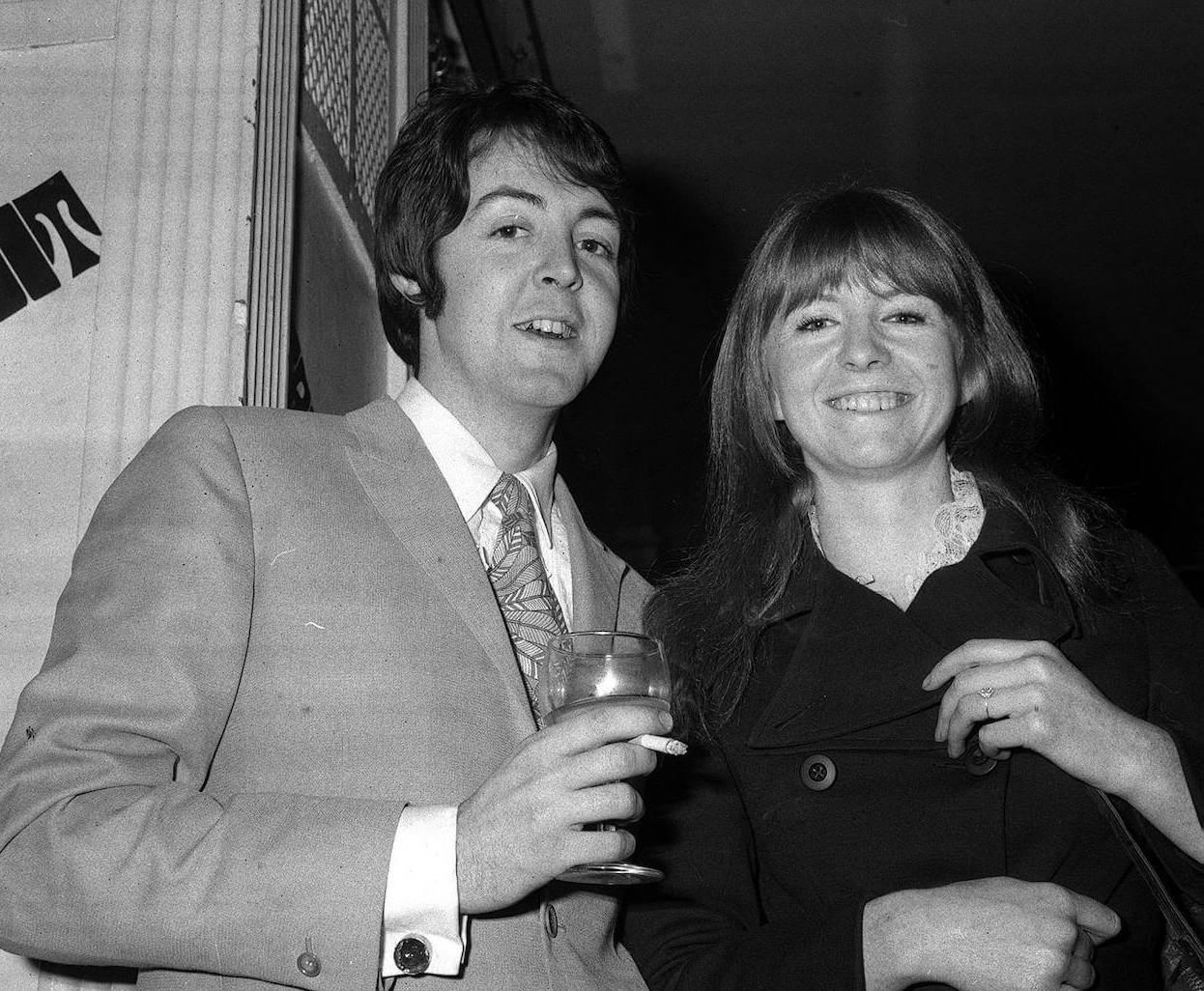 Paul McCartney standing next to Jane Asher.