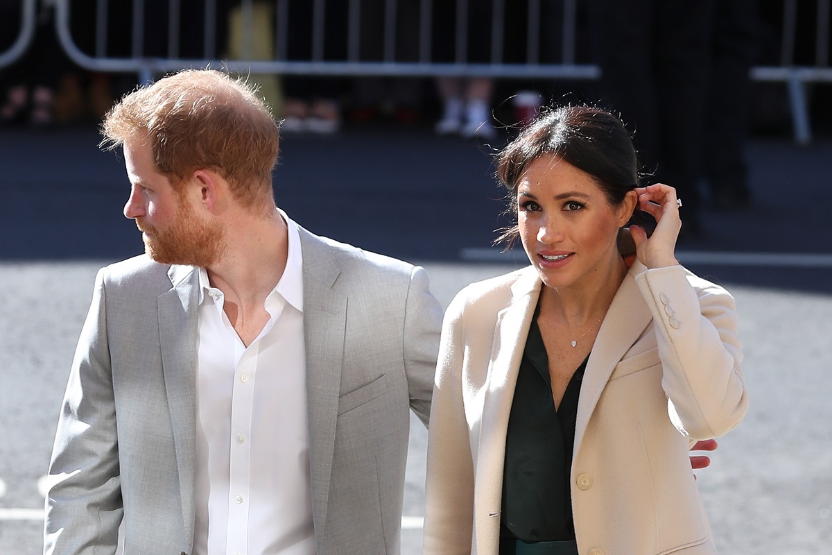 Prince Harry and Meghan Markle arrive for an engagement at Edes House during visit to Sussex