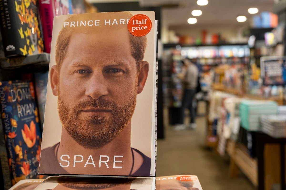 Prince Harry's memoir 'Spare' half price at a bookstore in London