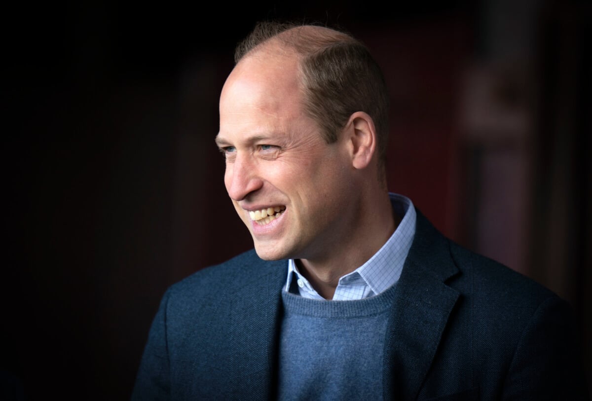 Prince William, then the Duke of Cambridge during a visit to Heart of Midlothian Football Club to see a programme called 'The Changing Room' launched by SAMH (Scottish Association for Mental Health) in 2018 and is now delivered in football clubs across Scotland during day 2 of the Duke And Duchess Of Cambridge visit to Scotland on May 12, 2022 in Edinburgh, Scotland