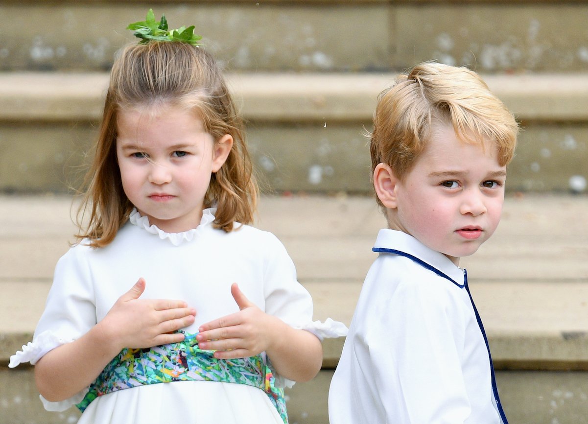Princess Charlotte and Prince George at Princess Eugenie's 2018 wedding to Jack Brooksbank