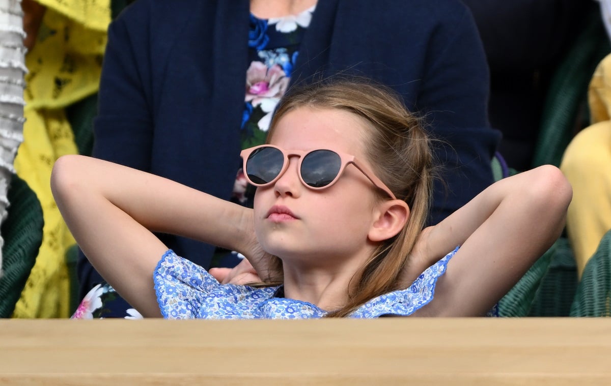Princess Charlotte, who a body langauage expert says has shown a desire to impress her great aunt Sophie, watches the Wimbledon 2023 men's final