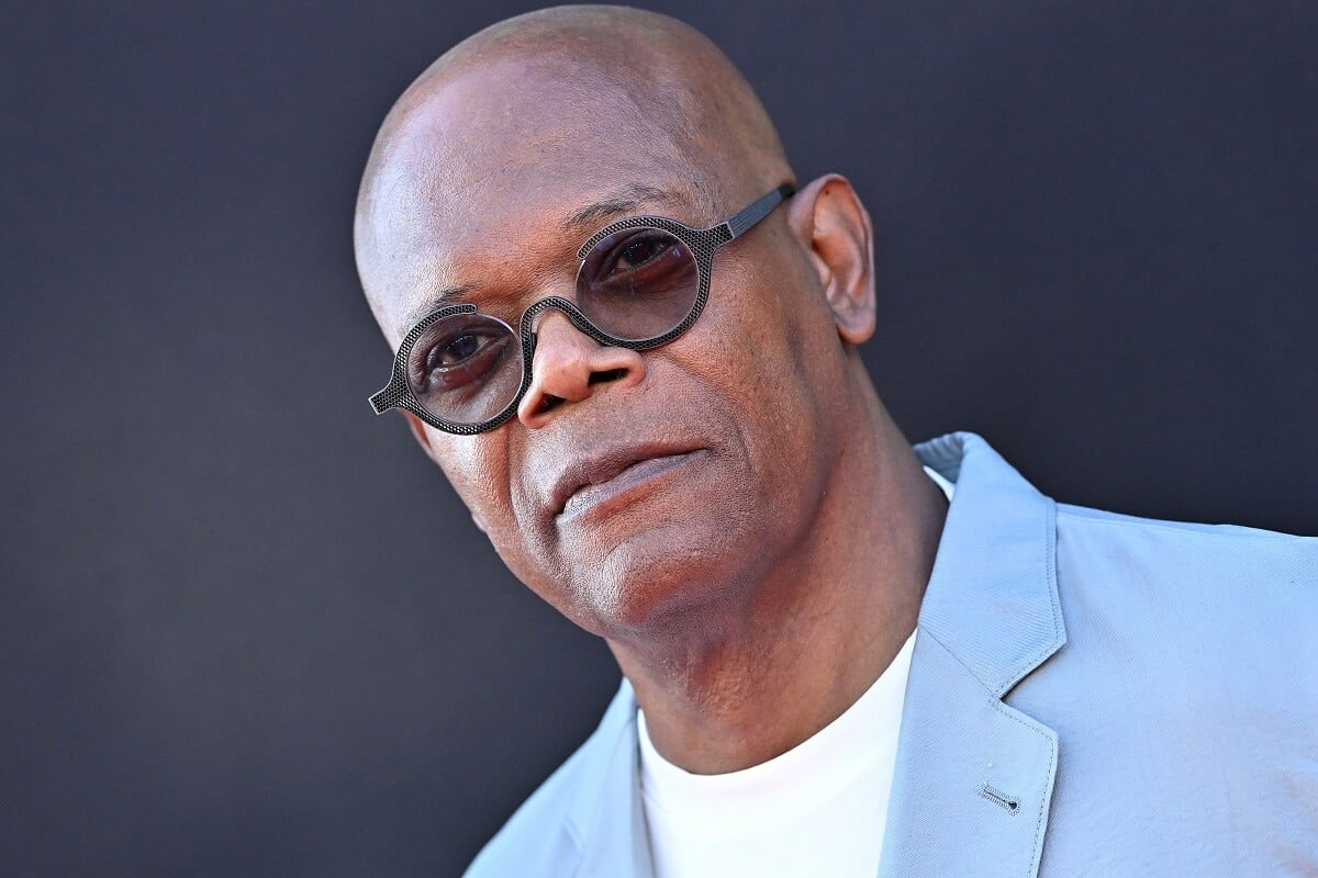 Samuel L. Jackson posing in a picture at the premiere of Marvel's 'Secret Invasion'.