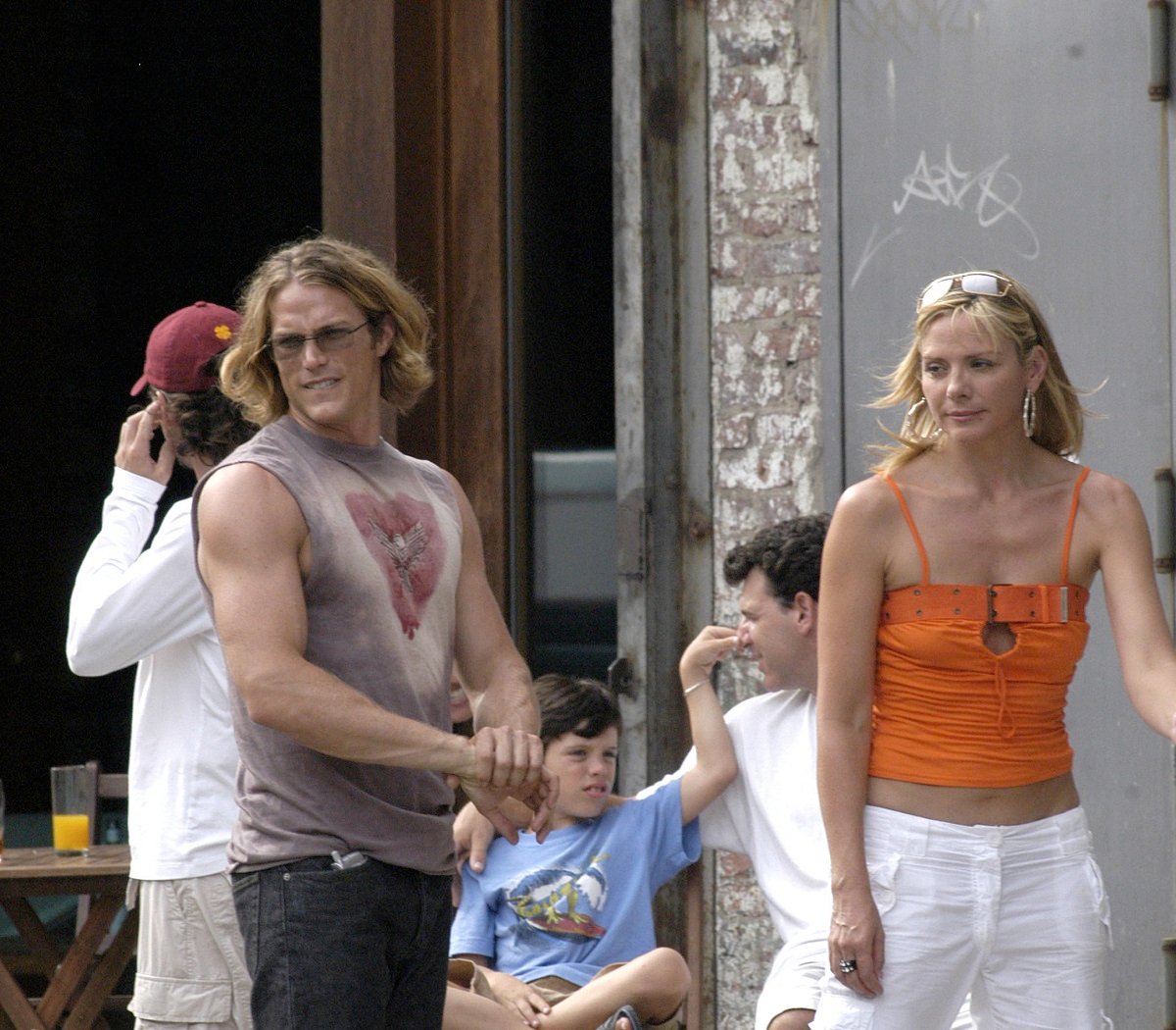 Jason Lewis as Smith Jerrod and Kim Cattrall as Samantha Jones film together in the Meatpacking District, close to where Samantha's fictional apartment was located in 'Sex and the City'