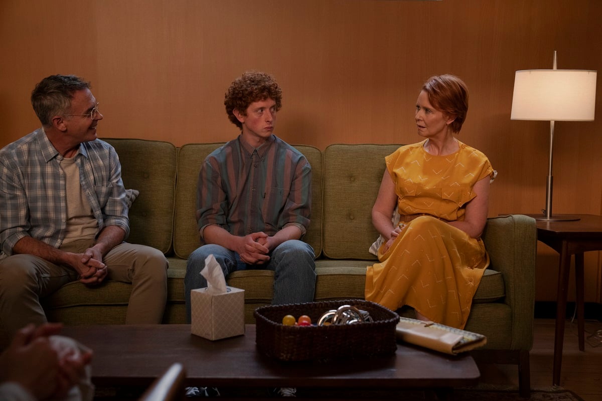 Steve, Brady and Miranda sit in a therapists offive in 'And Just Like That...' season 2