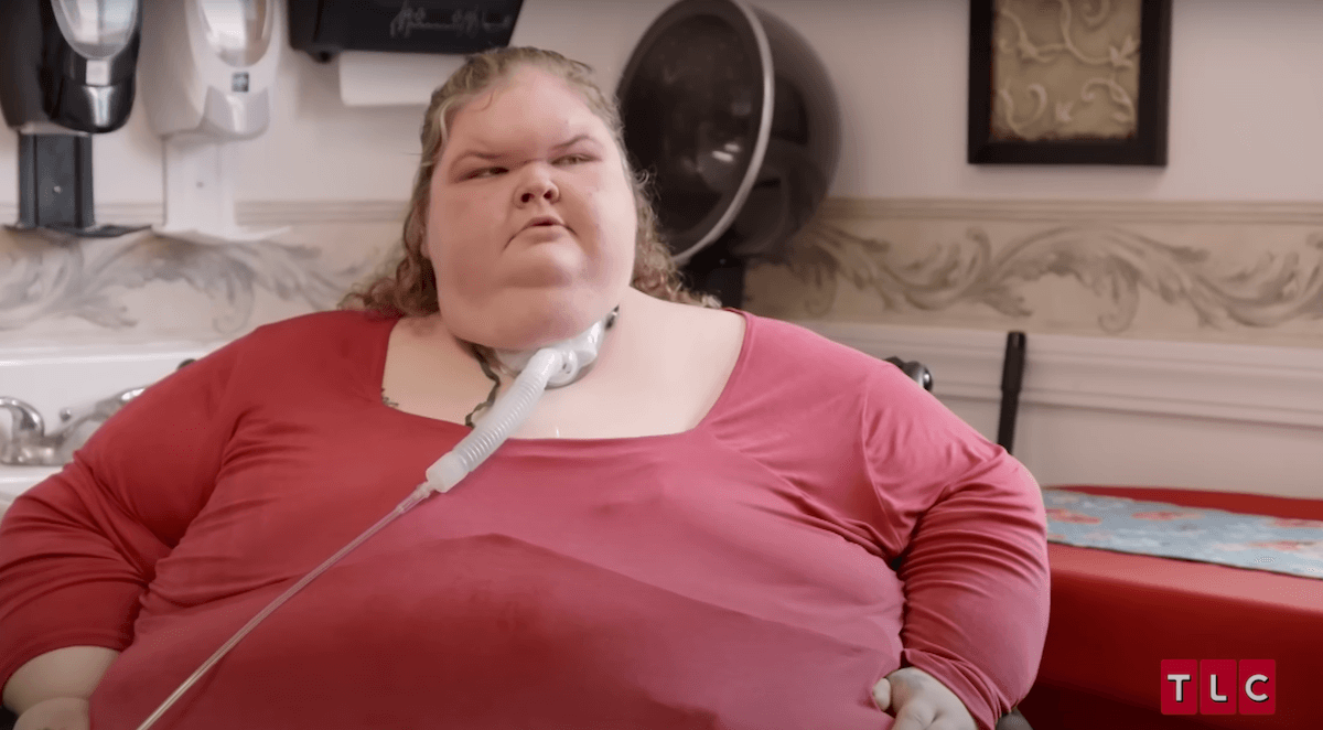 Tammy Slaton with a trach tube in an episode of '1000-lb Sisters'