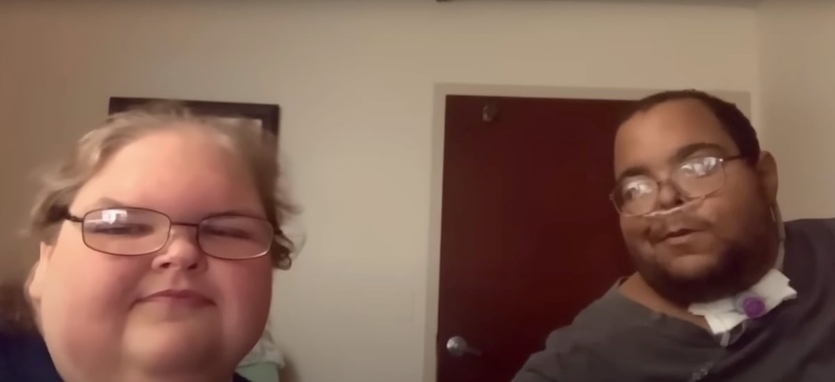 Screenshot of Tammy Slaton and Caleb Willingham on a video call in an episode of '1000-lb Sisters'