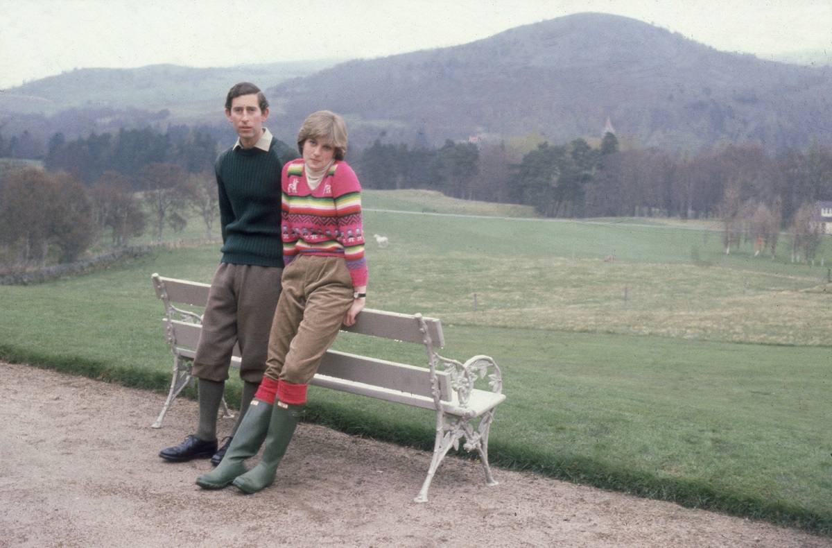 Then-Prince Charles and Princess Diana the grounds of Balmoral Castle in Aberdeenshire, Scotland