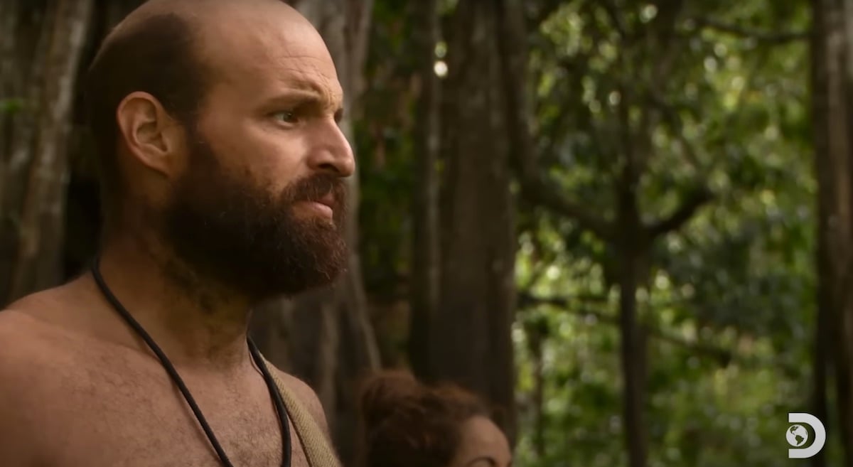 Waz Addy, in profile, in an episode of 'Naked and Afraid XL'