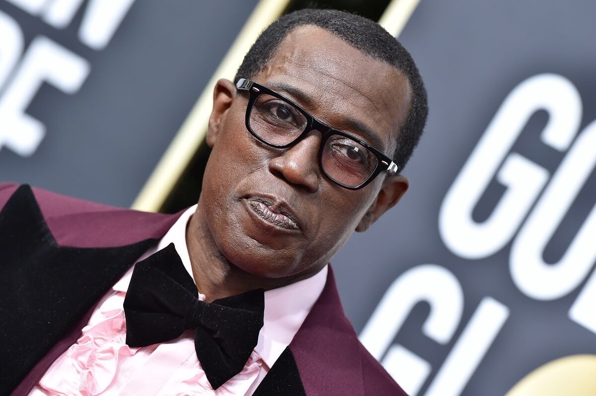Wesley Snipes posing at the 77th Golden Globe Awards in a suit.