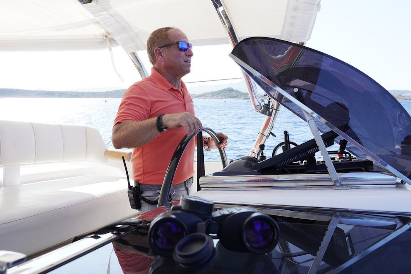 Captain Glenn Shephard from 'Below Deck Sailing Yacht' at the helm 