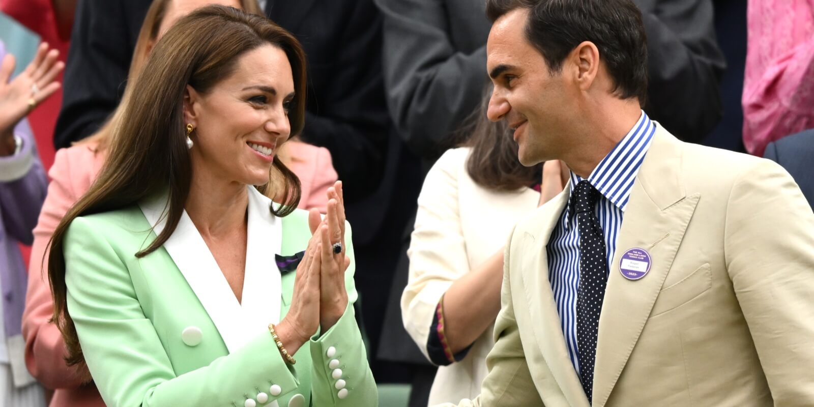 Kate Middleton and Roger Federer at Wimbeldon in 2023.