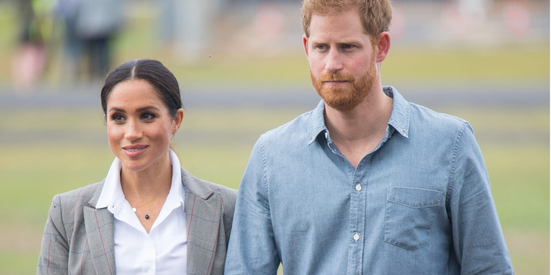 Meghan Markle and Prince Harry attend a naming and unveiling ceremony for the new Royal Flying Doctor Service aircraft at Dubbo Airport on October 17, 2018 in Dubbo, Australia.