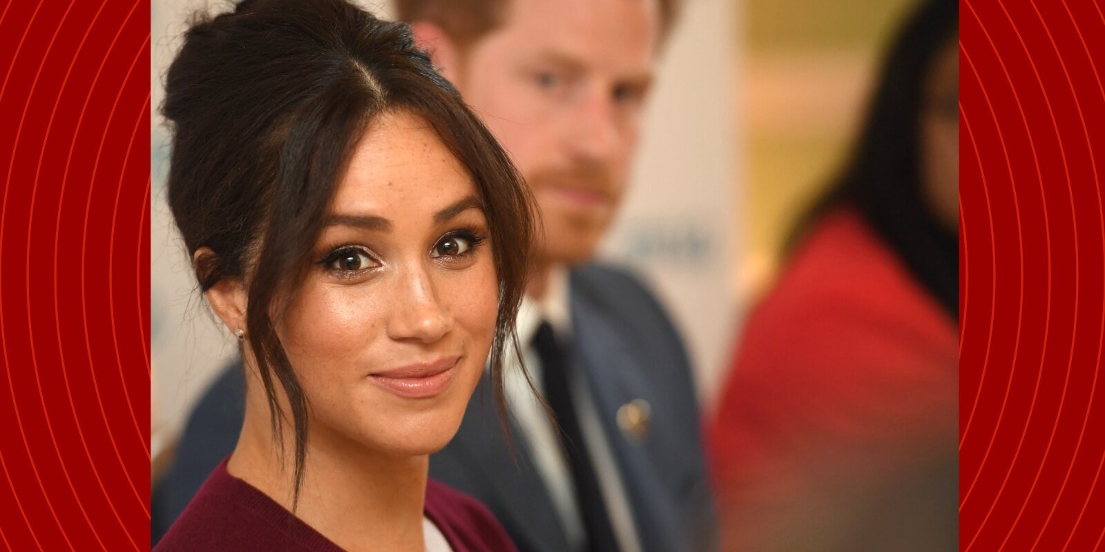 Meghan Markle and Prince Harry at a roundtable discussion on gender equality with The Queens Commonwealth Trust (QCT) and One Young World at Windsor Castle on October 25, 2019 in Windsor, England.