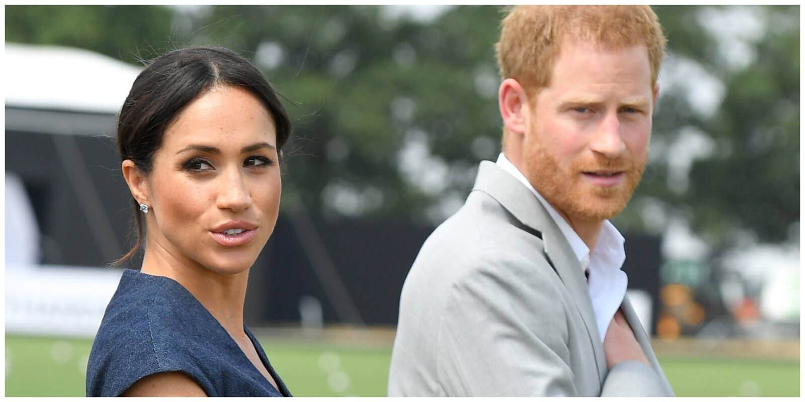 Meghan Markle and Prince Harry attend the Sentebale ISPS Handa Polo Cup at the Royal County of Berkshire Polo Club on July 26, 2018 in Windsor, England.