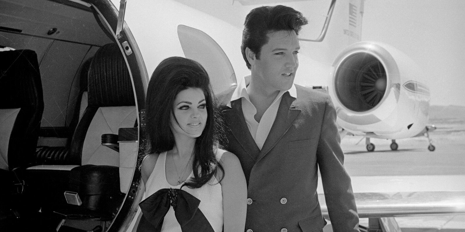 Priscilla Presley and Elvis Presley shortly after their marriage in May 1967.