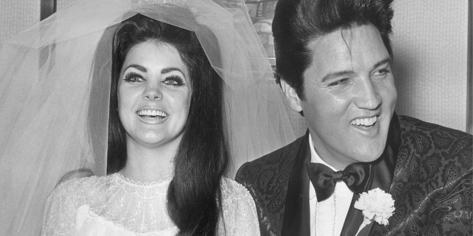 Priscilla Presley and Elvis Presley on their wedding day, May 1, 1967.