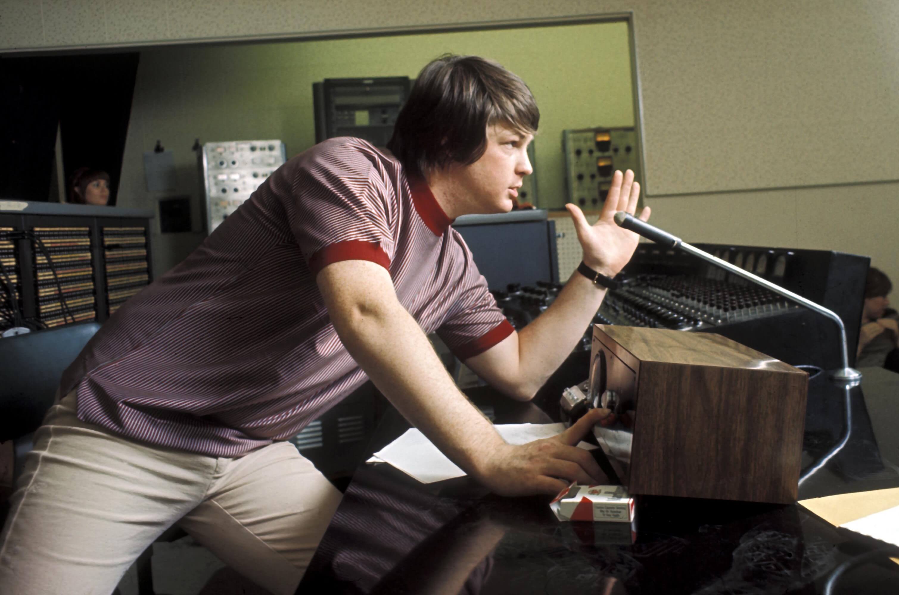 The Beach Boys' Brian Wilson in a studio