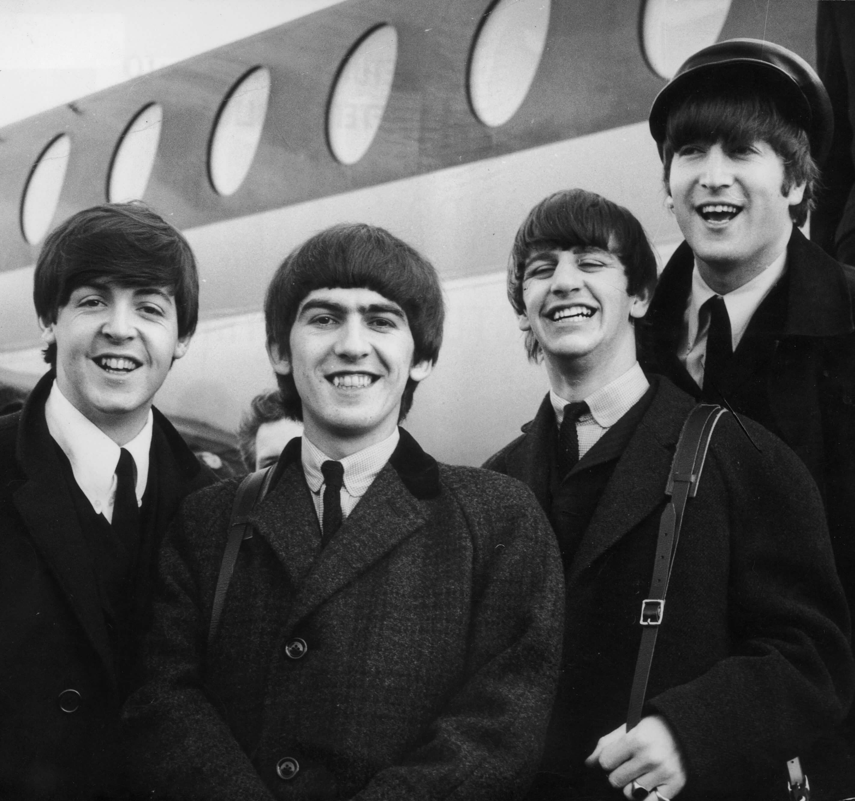 The Beatles in black-and-white