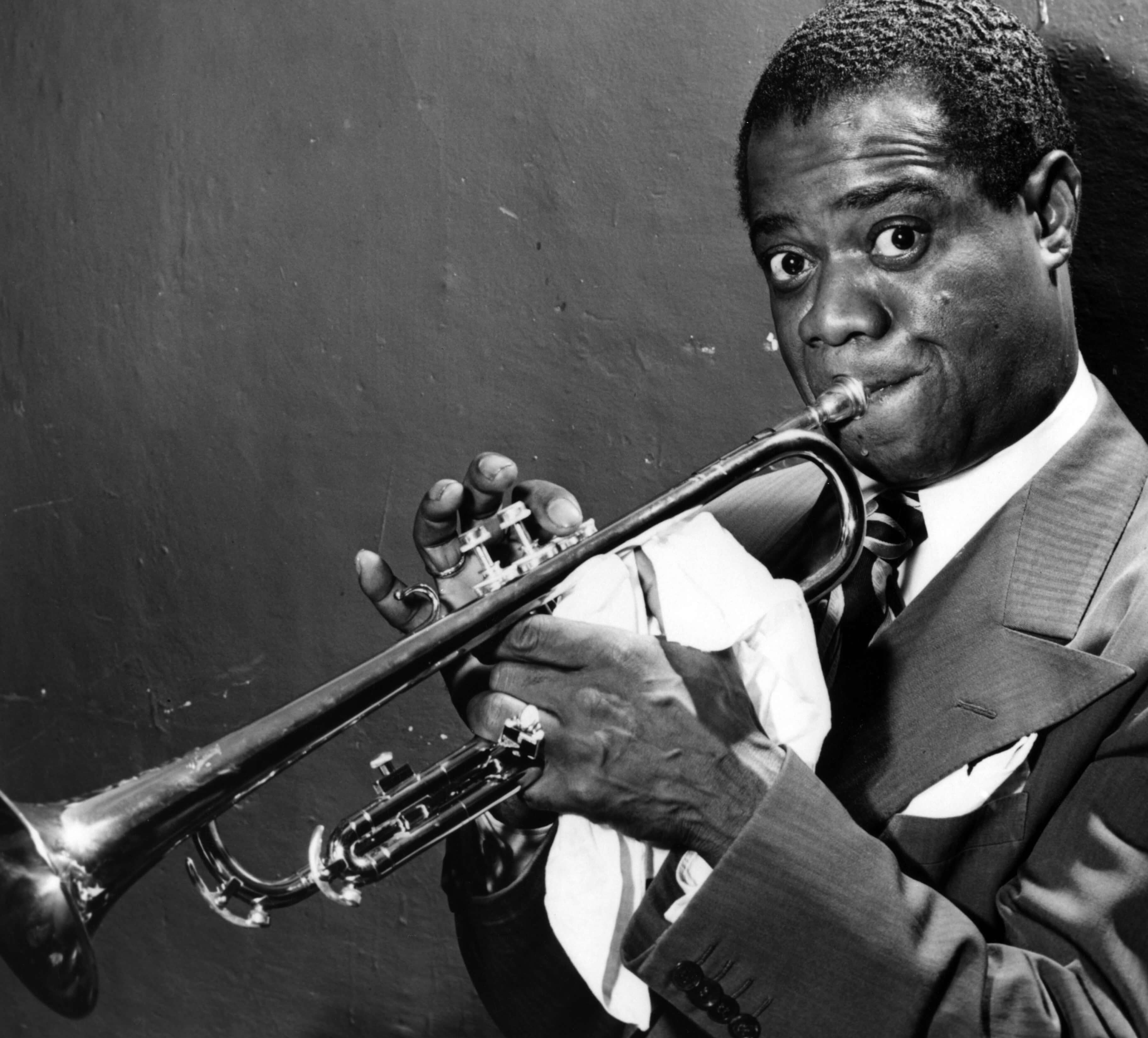 Thank You, Pops, Louis Armstrong Jazz Trumpet Black and White