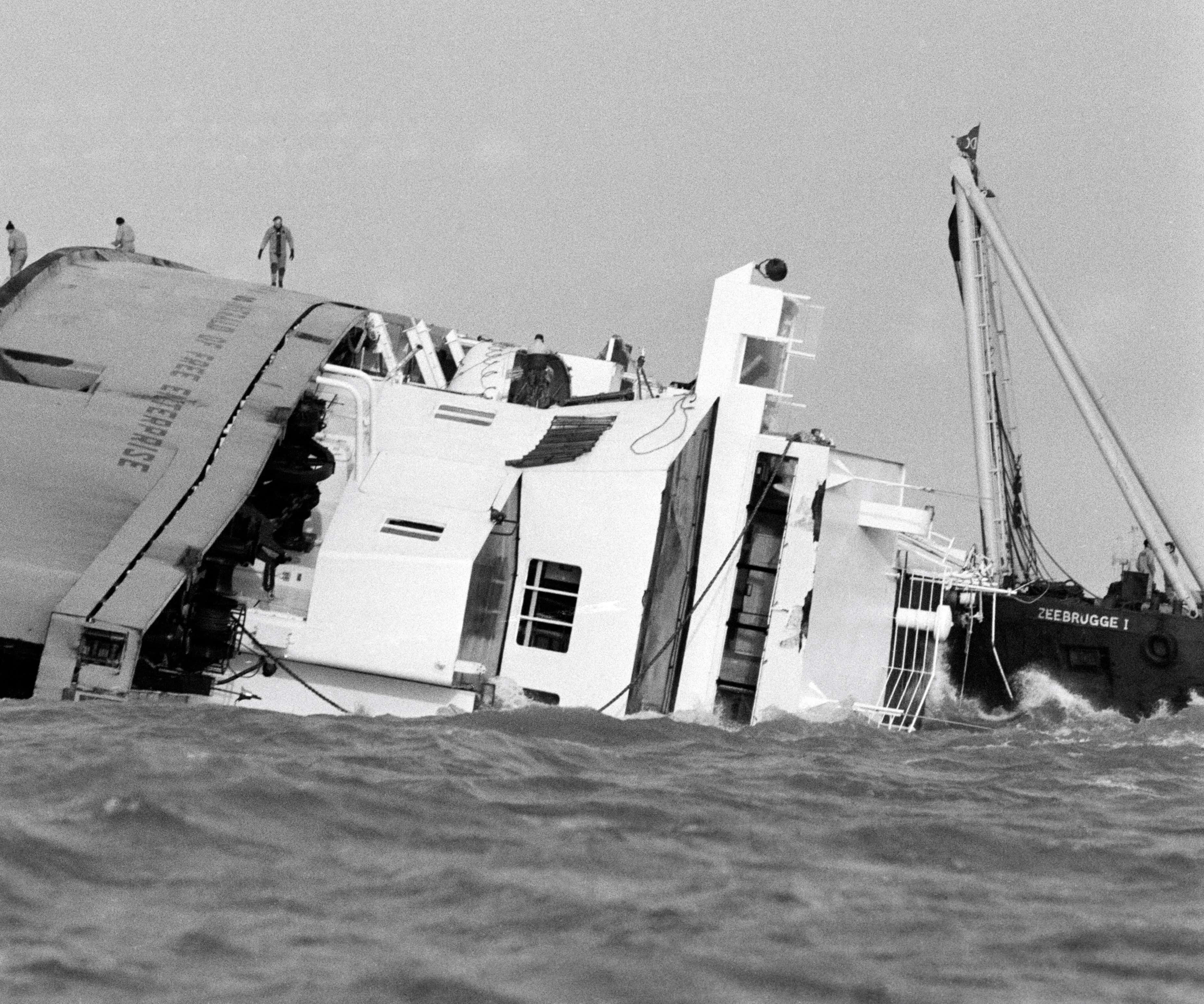 The MS 'Herald of Free Enterprise' after it capsized