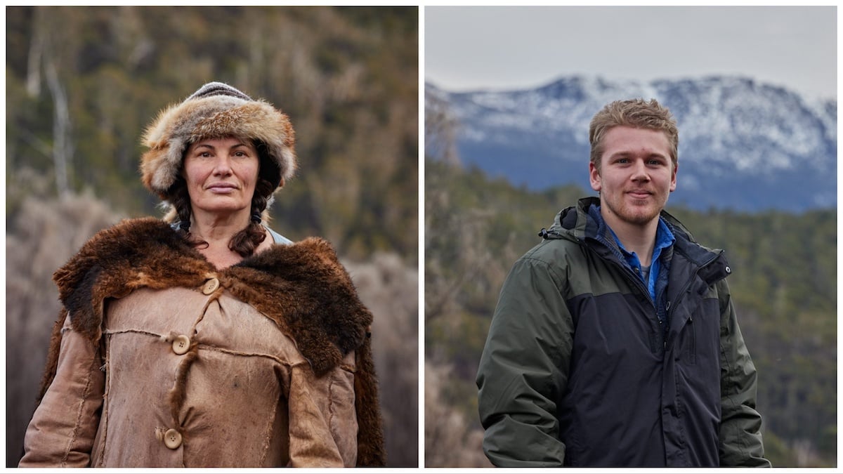 Side by side portraits of 'Alone Australia' cast members Gina and Jimmy