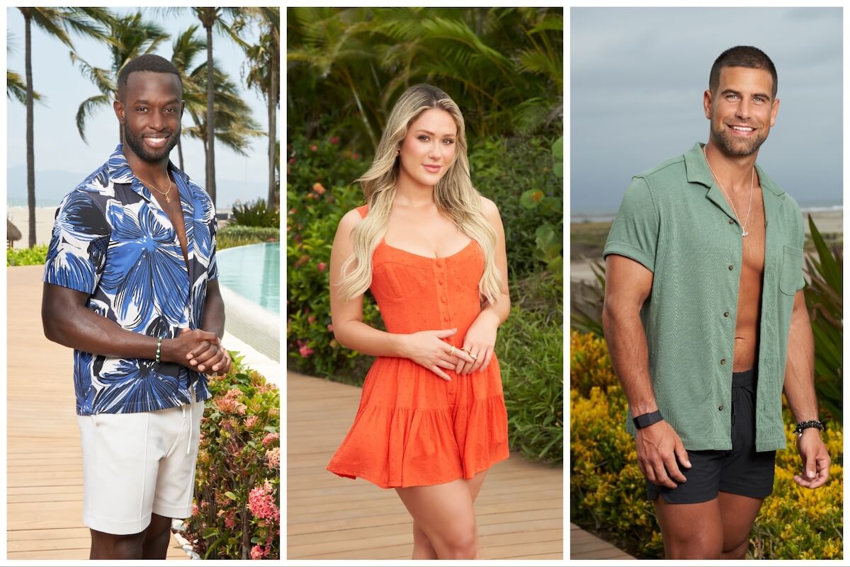 Side-by-side portraits of 'Bachelor in Paradise' Season 9 cast members Aaron Bryant, Rachel Recchia, and Blake Moynes