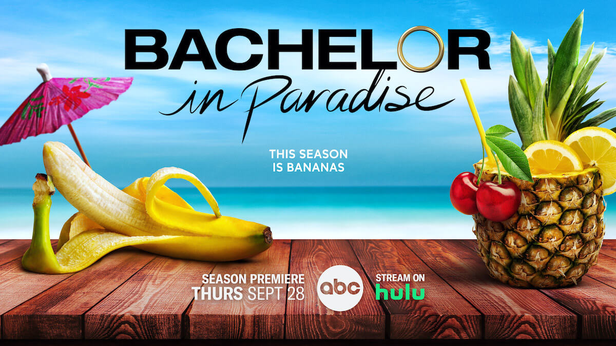 Bachelor in Paradise Season 9 key art of a banana and a pineapple on a deck