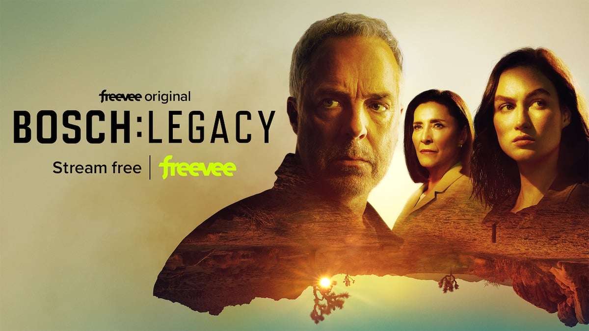 'Bosch: Legacy' Season 2 key art with images of Harry, Honey Chandler, and Maddie