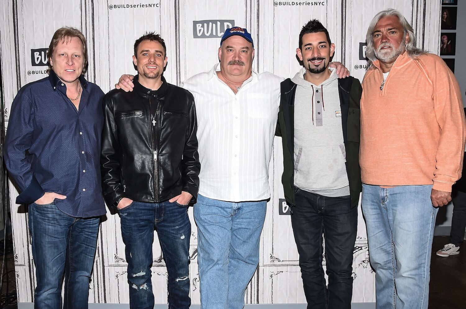 Sig Hansen, Jake Anderson, Keith Colburn, Josh Harris, and Wild Bill Wichrowski from 'Deadliest Catch' Season 19 standing next to each other and smiling