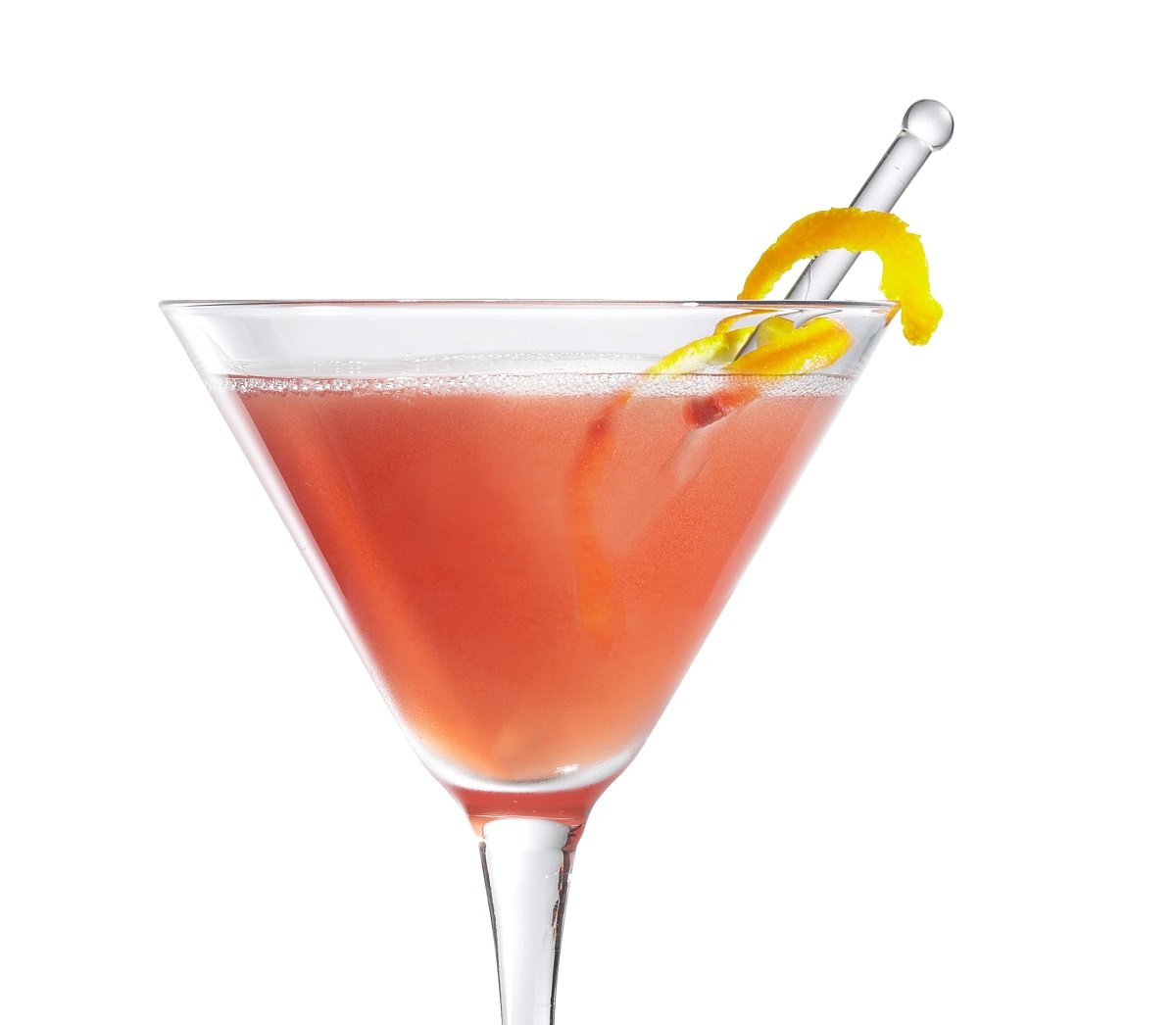 A Cosmopolitan is seen in a martini glass. The Cosmo was popularized on 'Sex and the City'
